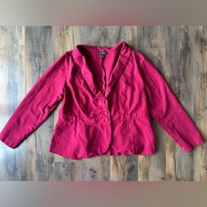 Torrid Burgundy Moto Jacket Size 2 Ponte Knit Stretch Blazer 2014